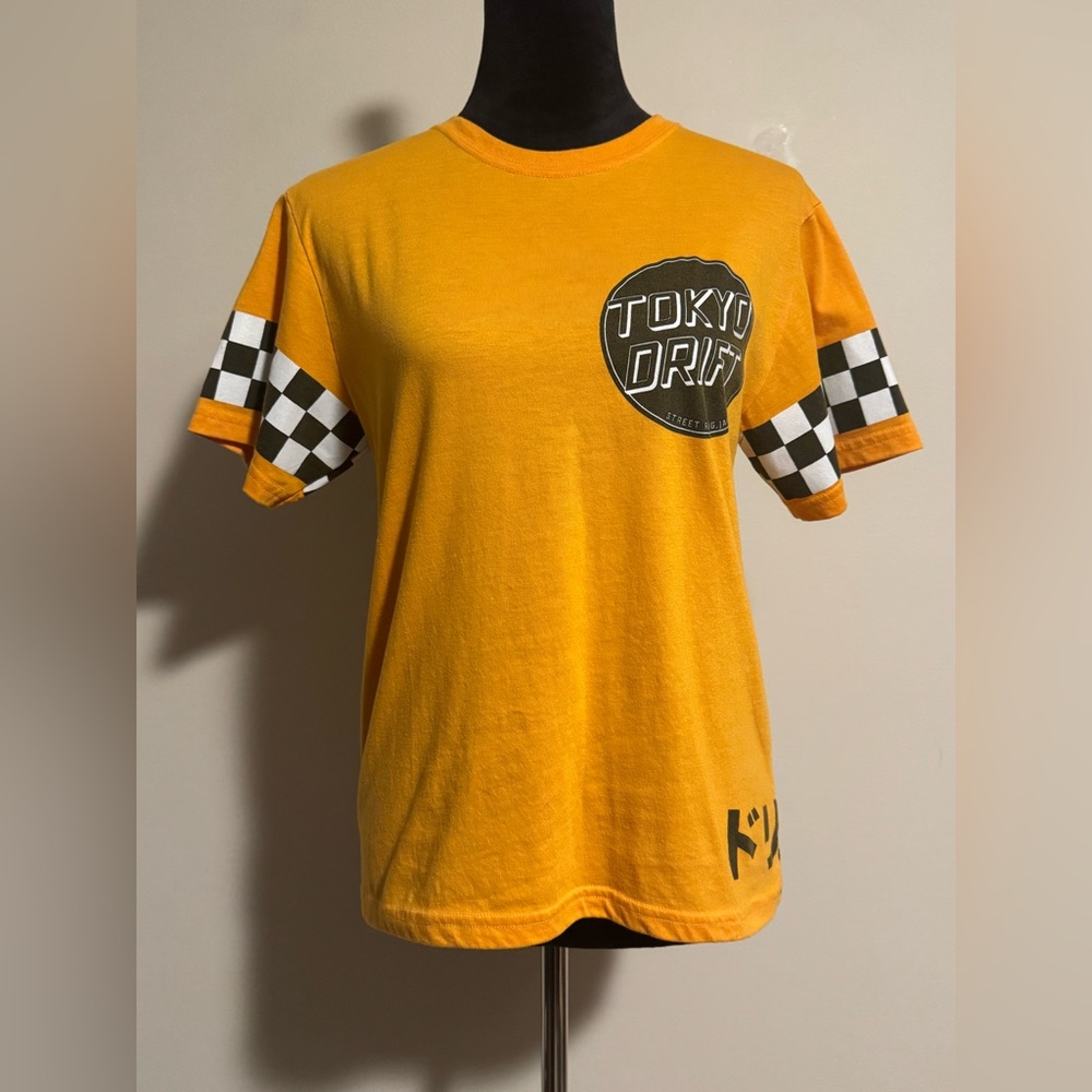 EUC Fresh Laundry Orange & Black Tokyo Drift Street Racing Graphic Tee size XL